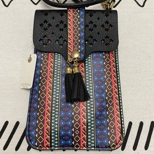 Aztec Black Crossbody Cell phone purse
